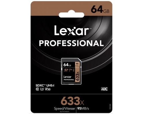 Карта пам'яті Lexar 64GB SDXC class 10 UHS-I U3 V30 633x Professional (LSD64GCB633)