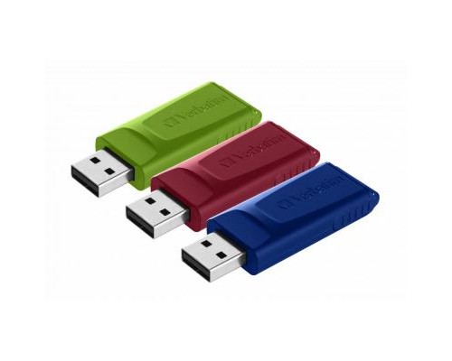 USB флеш накопичувач Verbatim 3x16GB Slider Red/Blue/Green USB 2.0 (49326) 