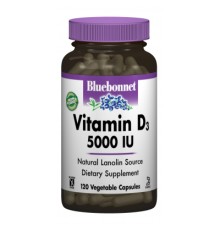 Вітамін Bluebonnet Nutrition Вітамін D3 5000IU, 120 вегетаріанських капсул (BLB-00369)
