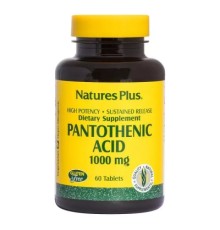 Вітамін Natures Plus Пантотенова кислота (B5), 1000 мг, 60 таблеток (NAP-02060)
