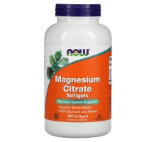 Мінерали Now Foods Магній Цитрат, Magnesium Citrate, 180 капсул (NOW-01298)