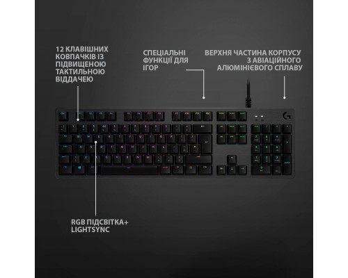 Клавіатура Logitech G512 Carbon Lightsync RGB Mechanical USB Black (920-009351)