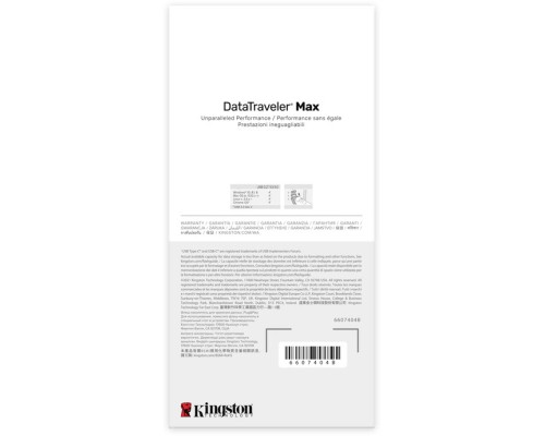 USB флеш накопичувач Kingston USB-накопичувач 1TB DataTraveler Max USB 3.2 Gen 2 Type-C Black (DTMAX/1TB) 