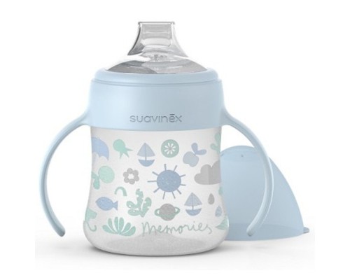 Поїльник-непроливайка Suavinex Memories Історії Малюків,з силіконовим Носиком, Блакитна, 150 мл (300825/1)