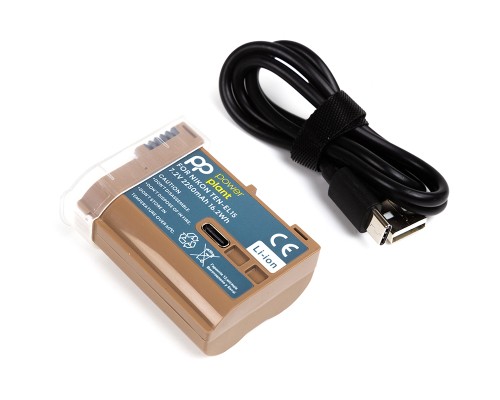 Акумулятор до фото/відео PowerPlant Nikon TEN-EL15 2250mAh, with cable Type-C (CB970902) 