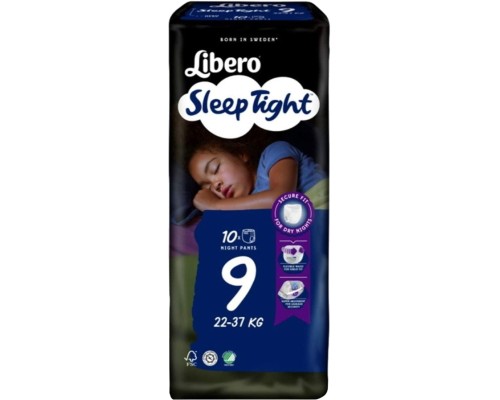 Підгузки Libero Sleep Tight Розмір 9 (22-37 кг) 10 шт (7322541180786)