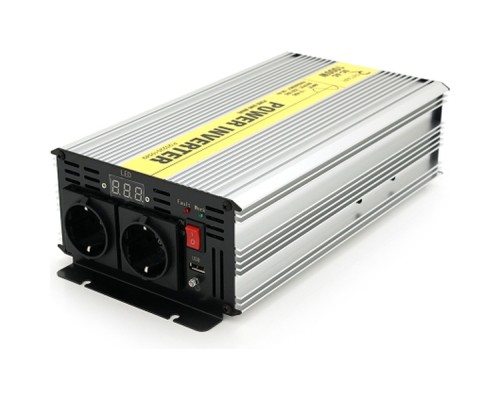 Автомобільний інвертор 12V/220V 1000W чиста синусоїда, 2xShuko, 1xUSB Ritar (RSC-1000) 