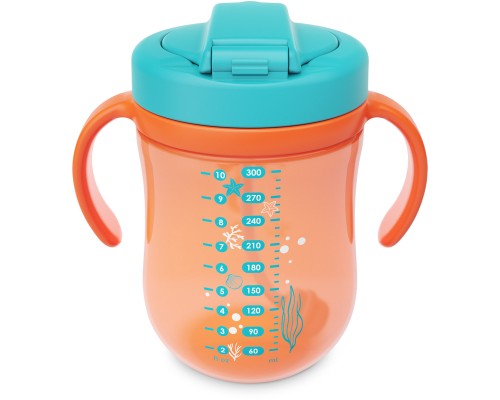 Поїльник-непроливайка Baboo Sea Life із гравітаційною кулькою, 300 мл, 9+ міс, помаранчева (8-132)