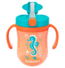 Поїльник-непроливайка Baboo Sea Life із гравітаційною кулькою, 300 мл, 9+ міс, помаранчева (8-132)