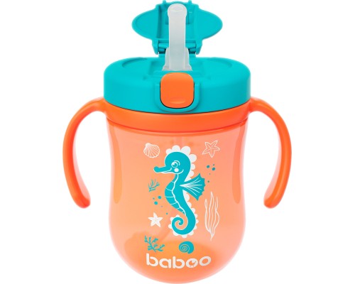 Поїльник-непроливайка Baboo Sea Life із гравітаційною кулькою, 300 мл, 9+ міс, помаранчева (8-132)