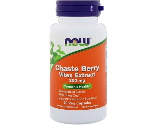 Трави Now Foods Екстракт Вітексу з Дудником, Chaste Berry Extract with Dong Quai, 300мг, (NOW-04773)