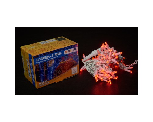 Гірлянда Delux String 100LED IP44 EN 10 м Червоний/білий (90016600)