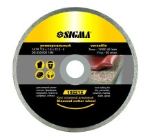Круг відрізний Sigma алмазний універсальний 125x1.8x22.2мм, 12000об/хв (1922131)