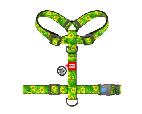 Шлея для собак WAUDOG Nylon анатомічна H-подібна з QR-паспортом 