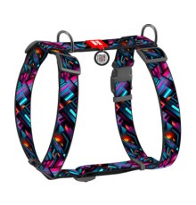 Шлея для собак WAUDOG Nylon з QR-паспортом анатомічна H-подібна 