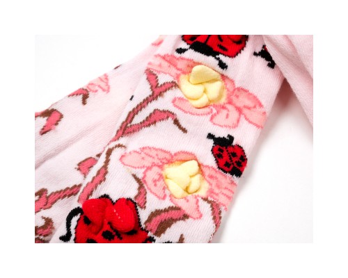 Колготки дитячі BNM з квітами (M0C0303-0409-0G-pink)