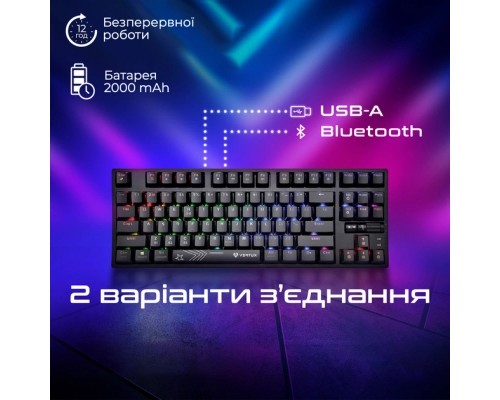 Клавіатура Vertux VertuPro-80 Wireless/USB Black (vertupro-80.black)