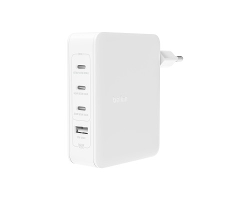 Зарядний пристрій Belkin 140W 3хUSB-С GAN PD PPS USB-A White (WCH014BTWH)