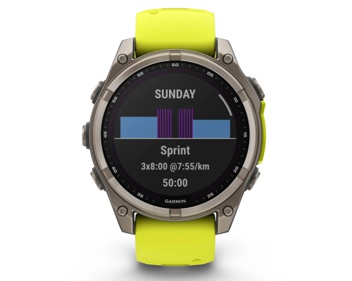 Смарт-годинник Garmin fenix 8 47mm,Saph Solar, BareTi/Graphite,AmpYe/GrphBnd (010-02906-21)