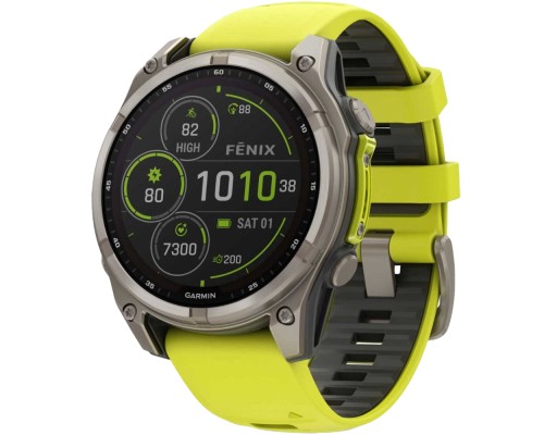 Смарт-годинник Garmin fenix 8 47mm,Saph Solar, BareTi/Graphite,AmpYe/GrphBnd (010-02906-21)