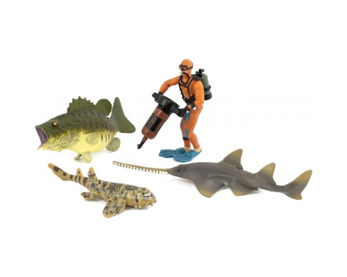 Фігурка Kids Team Морські мешканці: бичача акула, європейський пілорил, окунь, аквала (Q9899-P25_2)