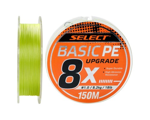 Шнур Select Basic PE 8x 150m Light Green 1.0/0.14mm 18lb/8.2kg (1870.31.39)