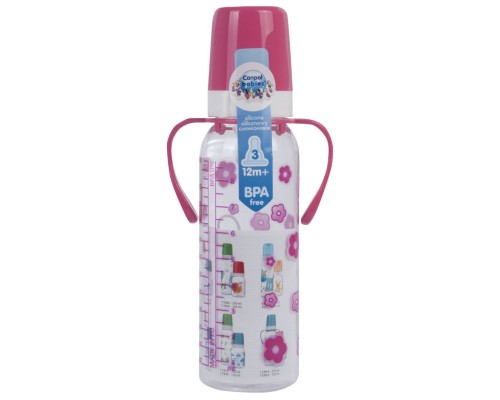 Пляшечка для годування Lovi 250 мл з ручкою (BPA FREE) рожевий (11/815)