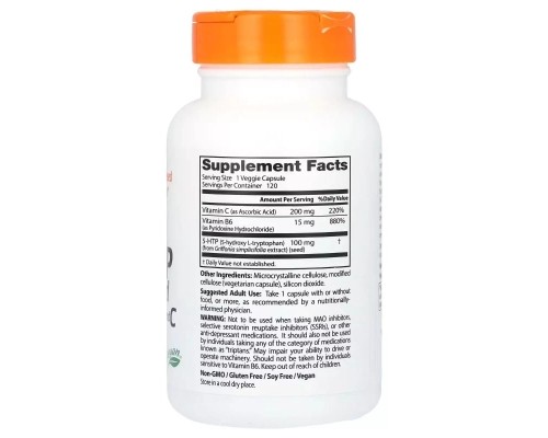 Амінокислота Doctor's Best 5-HTP (Гідрокситриптофан) з вітамінами B6 і C, 5-HTP with Vitamins B6&C, (DRB-00120) Амінокислота Doctor's Best 5-HTP (Гідрокситриптофан) з вітамінами B6 і C, 5-HTP with Vitamins B6&C, (DRB-00120)