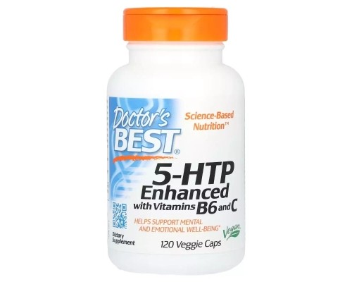 Амінокислота Doctor's Best 5-HTP (Гідрокситриптофан) з вітамінами B6 і C, 5-HTP with Vitamins B6&C, (DRB-00120) Амінокислота Doctor's Best 5-HTP (Гідрокситриптофан) з вітамінами B6 і C, 5-HTP with Vitamins B6&C, (DRB-00120)