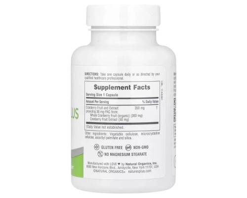 Вітамінно-мінеральний комплекс Natures Plus Журавлина органічна, PRO Cranberry Plus, 60 капсул (NAP-39516)