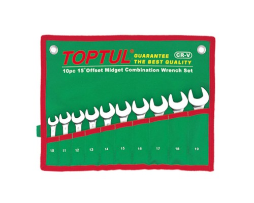 Ключ Toptul комбінований укорочений 10 шт. 10-19 мм (GAAA1002)