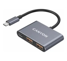 Концентратор Canyon hub DS-3 3in1 USB-C Dark Grey (CNS-TDS3)