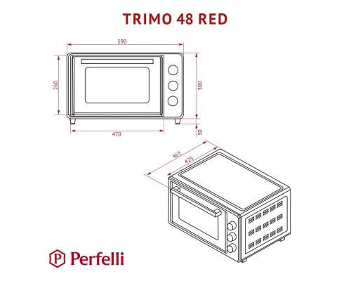 Електропіч Perfelli TRIMO 48 RED