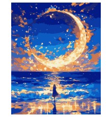 Картина по номерам Santi Місяць у вогнях 40*50см LED (955068)