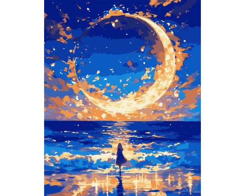Картина по номерам Santi Місяць у вогнях 40*50см LED (955068)