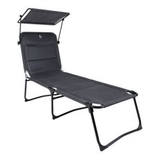 Розкладачка Bo-Camp Sun Lounger With Sunscreen 5 Positions Grey (1304492) (DAS303260)