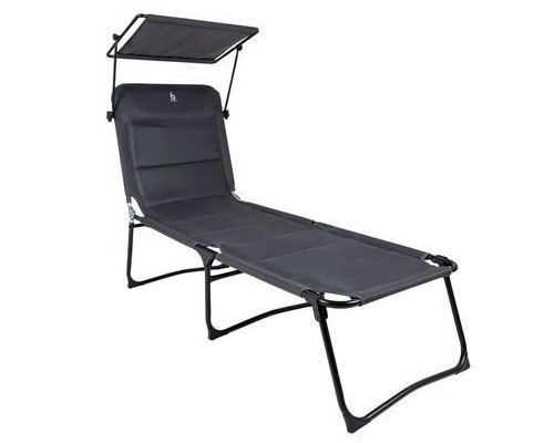 Розкладачка Bo-Camp Sun Lounger With Sunscreen 5 Positions Grey (1304492) (DAS303260)