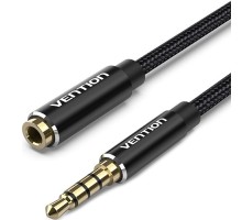 Кабель мультимедійний 3.5mm M to 3.5mm F 1.0m black Vention (BHBBF)