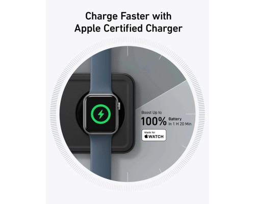 Зарядний пристрій Anker MagGo Wireless Charging Station 15W 3-in-1 Pad Black (B25M1311)
