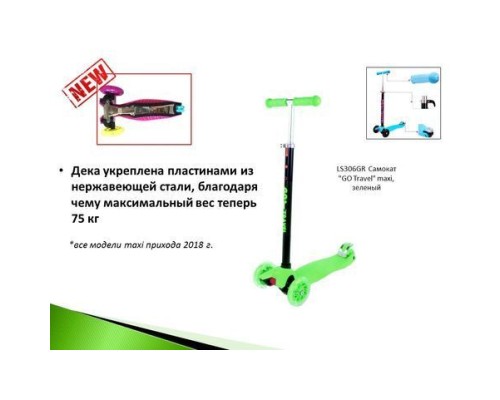 Самокат GO Travel maxi зелений до 75 кг (LS306GR)