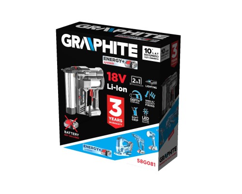 Цвяхозабивач Graphite Energy+ 18V, цвяхи до 50мм, скоби до 40мм, 2.64кг (без АКБ та ЗП) (58G081)