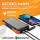 Батарея універсальна Promate 10000mAh PD/20W, QC/3/0, Solar, QI, IP65 (solartank-10pdqi.black)