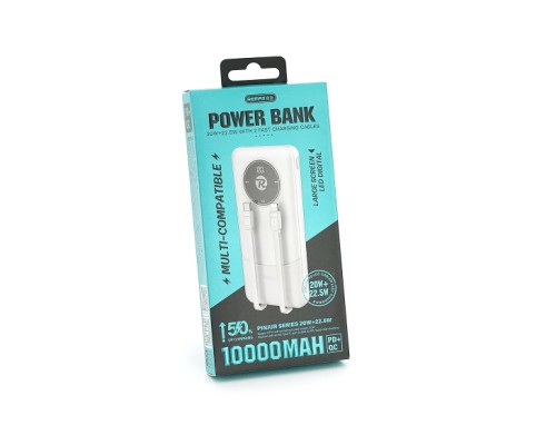 Батарея універсальна Remax 10000mAh 22.5W, cables Type-C + Lighting, White (RPP-37)