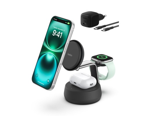 Зарядний пристрій Belkin UltraCharge Pro Wireless 3-in-1 25W charcoal (WIZ040KQCH)