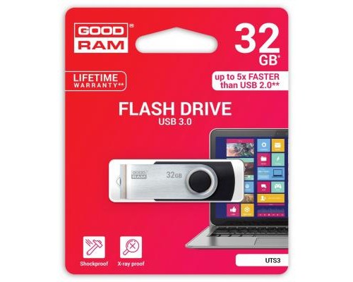 USB флеш накопичувач Goodram 32GB UTS3 Twister Black USB 3.0 (UTS3-0320K0R11) 