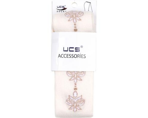 Колготки дитячі UCS Socks з рожевими квіточками з боків (M0C0301-0876-3G-beige)