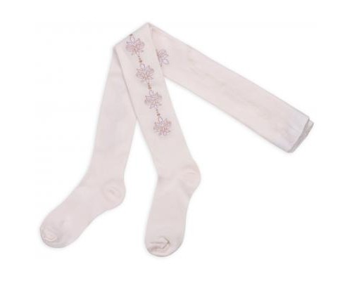 Колготки дитячі UCS Socks з рожевими квіточками з боків (M0C0301-0876-3G-beige)