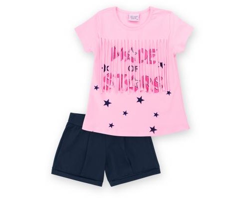 Набір дитячого одягу Breeze футболка із зірочками з шортами (9036-98G-pink)