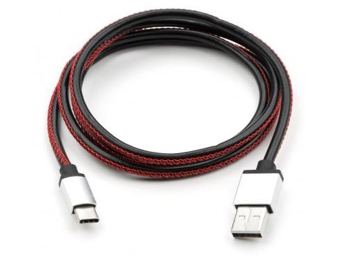 Дата кабель USB 2.0 AM to Type-C 1m pu leather black Vinga (VCPDCTCLS1BK)