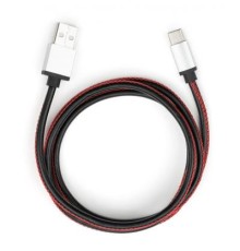 Дата кабель USB 2.0 AM to Type-C 1m pu leather black Vinga (VCPDCTCLS1BK)
